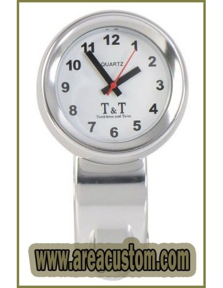 RELOJ CUARZO T&T BULLET CROMADO PARA MANILLAR