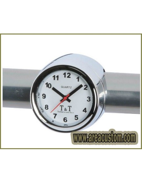 RELOJ CUARZO T&T CROMADO PARA MANILLAR