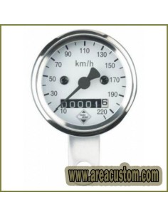 CUENTAKILOMETROS 48MM CROMADO ESFERA BLANCA