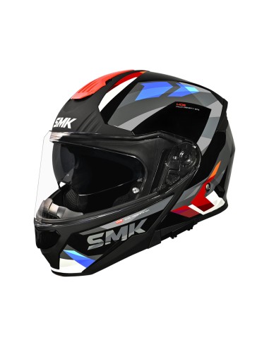 CASCO SMK MODULAR GULLWING CHARGER BRILLO ROJO AZUL CASCO SMK MODULAR GULLWING CHARGER BRILLO ROJO AZUL