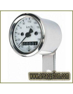 KIT CUENTAKILOMETROS/REVOLUCIONES 48MM CROMADO ESFERA BLANCA