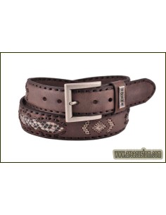 CINTURÓN 211 VACUNO/PITÓN MARRÓN MAYURA