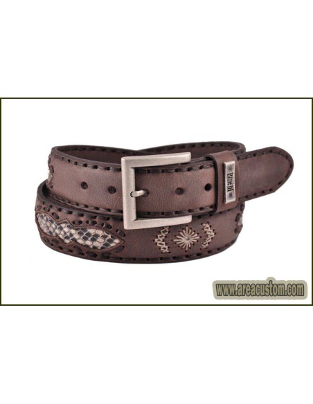 CINTURÓN 211 VACUNO/PITÓN MARRÓN MAYURA