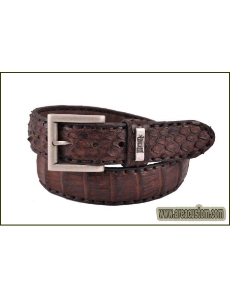 CINTURÓN 214 COCODRILO/PITÓN MARRÓN MAYURA