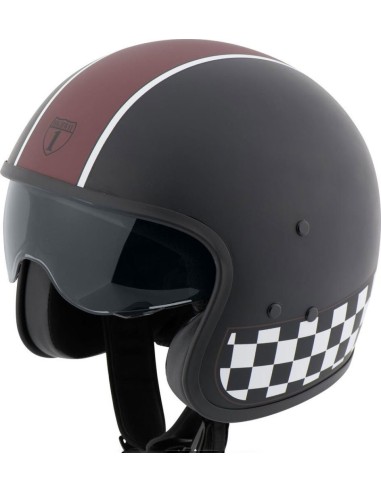 CASCO CUSTOM HIGHWAY 1 VINTAGE BURDEOS-NEGRO MATE CASCO CUSTOM HIGHWAY 1 VINTAGE BURDEOS-NEGRO MATE