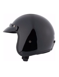 CASCO CUSTOM FIBRA VIDRIO NEGRO BRILLO HOMOLOGADO