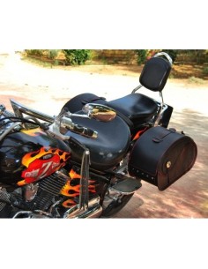 ALFORJAS PIEL NAPOLEÓN BASICA RIGIDAS RED SEWING