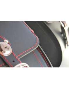 ALFORJAS PIEL NAPOLEÓN BASICA RIGIDAS RED SEWING