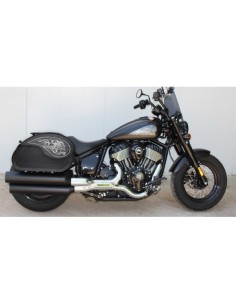 ALFORJAS PIEL RIGIDAS NAPOLEÓN CRÁNEO LLAMAS PARA INDIAN CHIEF