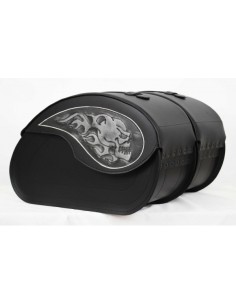 ALFORJAS PIEL NAPOLEÓN BASICA RIGIDAS SKULL FIRE