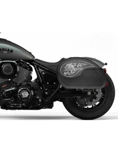 ALFORJAS PIEL NAPOLEÓN BASICA RIGIDAS SKULL FIRE