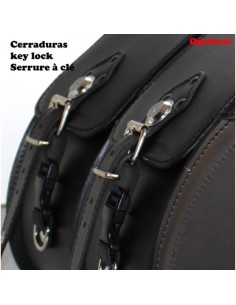 ALFORJAS PIEL NAPOLEÓN BASICA RIGIDAS SKULL FIRE