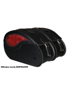 ALFORJAS PIEL NAPOLEÓN BASICA RIGIDAS DANDY BURDEOS