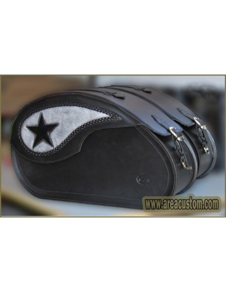 ALFORJAS PIEL NAPOLEÓN BASICA RIGIDAS ARMY STAR