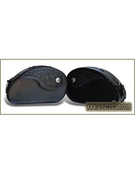 ALFORJAS PIEL NAPOLEÓN BASICA RIGIDAS GOTICAS KAWASAKI VN 900