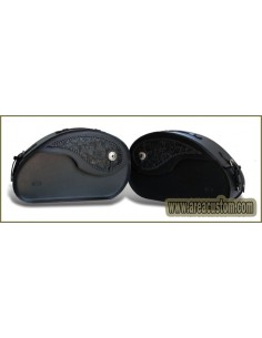 ALFORJAS PIEL NAPOLEÓN BASICA RIGIDAS GOTICAS HARLEY DAVIDSON FAT BOY