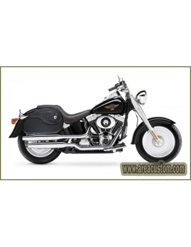 ALFORJAS PIEL NAPOLEÓN BASICA RIGIDAS GOTICAS HARLEY DAVIDSON FAT BOY
