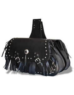 ALFORJAS PIEL TORELO CLÁSICA FLECOS