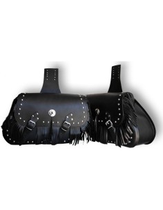 ALFORJAS PIEL TORELO CLÁSICA FLECOS