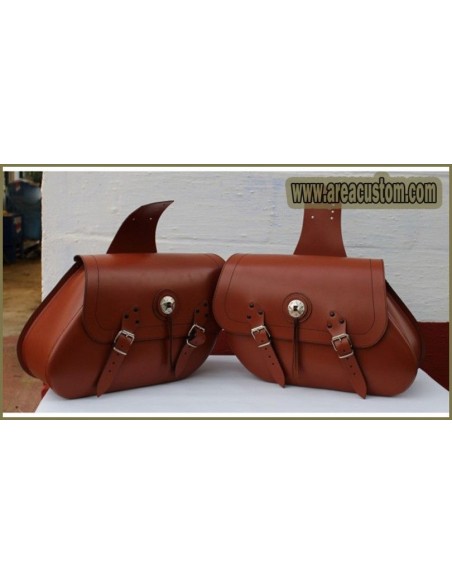 ALFORJAS PIEL BÁSICAS TORELO MARRON CUERO