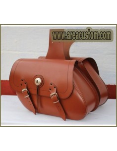 ALFORJAS PIEL BÁSICAS TORELO MARRON CUERO