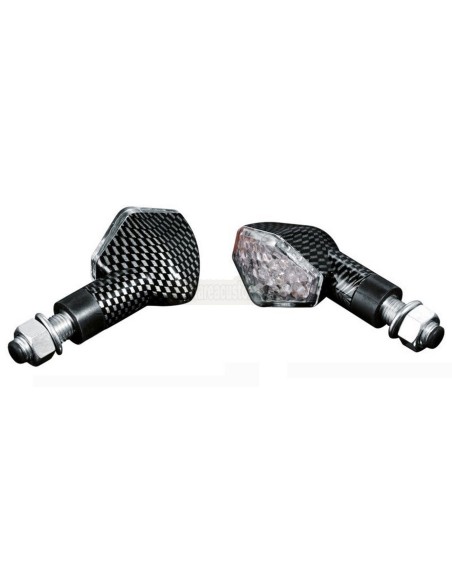 INTERMITENTES LED HEXAGON CARBON CORTOS HH M10 HOMOLOGADOS