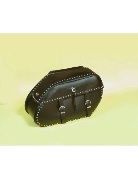 ALFORJAS PIEL RIGIDAS BIG EASY TACHUELAS UNIVERSALES 52X30X20