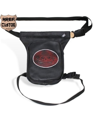 BOLSO PERNERA PETACA SKULL VINTAGE PIEL