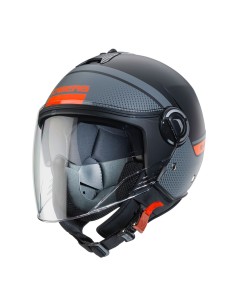 CASCO JET RIVIERA V4 CABERG ELITE NEGRO MATE -ANTRACITA - NARANJA