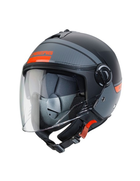CASCO JET RIVIERA V4 CABERG ELITE NEGRO MATE -ANTRACITA - NARANJA