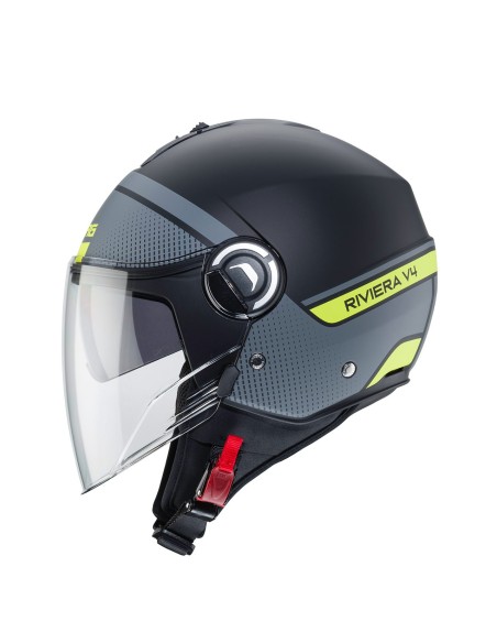CASCO JET RIVIERA V4 CABERG ELITE NEGRO MATE - ANTRACITA - FLUOR