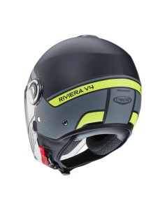 CASCO JET RIVIERA V4 CABERG ELITE NEGRO MATE - ANTRACITA - FLUOR