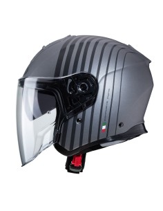 CASCO JET CABERG FLYON BAKARI GRIS PLOMO MATE - NEGRO