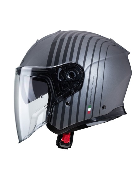 CASCO JET CABERG FLYON BAKARI GRIS PLOMO MATE - NEGRO