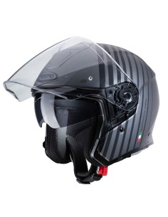 CASCO JET CABERG FLYON BAKARI GRIS PLOMO MATE - NEGRO