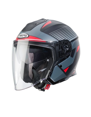CASCO JET CABERG FLYON RIO NEGRO MATE - ROJO - ANTRACITA - PLATA CASCO JET CABERG FLYON RIO NEGRO MATE - ROJO - ANTRACITA - PLATA