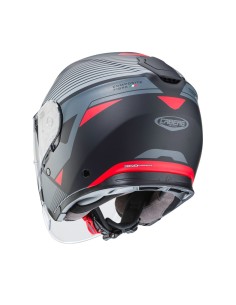 CASCO JET CABERG FLYON RIO NEGRO MATE - ROJO - ANTRACITA - PLATA