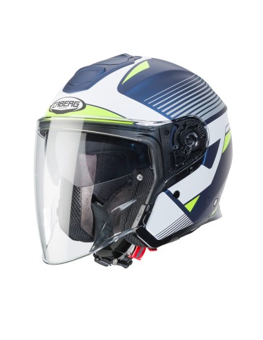 CASCO JET CABERG FLYON RIO AZUL MATE - BLANCO - FLUOR - PLATA CASCO JET CABERG FLYON RIO AZUL MATE - BLANCO - FLUOR - PLATA