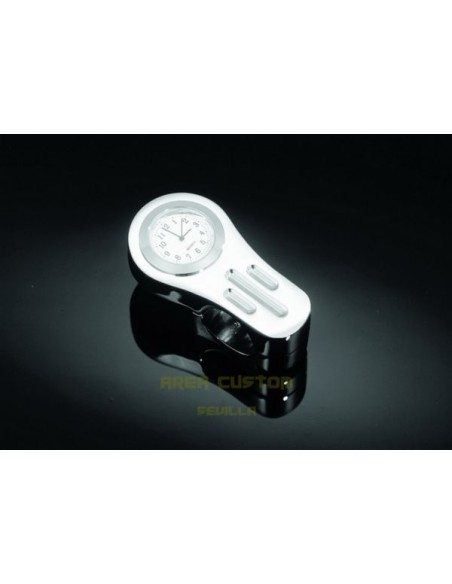 RELOJ CUARZO CROMADO PARA MANILLAR 22 Y 25 MM