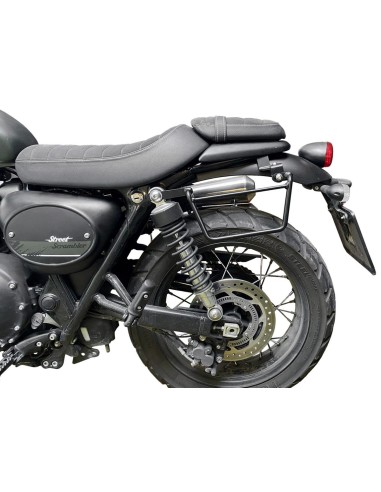 SOPORTE ALFORJA TRIUMPH STREET SCRAMBLER (2017 - UP) CON PORTAEQUIPAJES INSTALADO SOPORTE ALFORJA TRIUMPH STREET SCRAMBLER (2017 - UP) CON PORTAEQUIPAJES INSTALADO