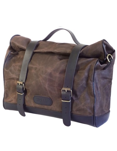 ALFORJA VINTAGE KLICK-FIX ALGODON ENCERADO Y PIEL