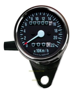 MINI CUENTAKILOMETROS CON PARCIAL 60mm FONDO NEGRO