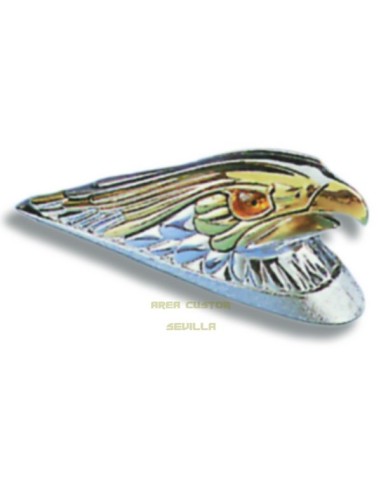 CABEZA AGUILA PARA GUARDABARROS CROMADA Y DORADA CON LUZ CABEZA AGUILA PARA GUARDABARROS CROMADA Y DORADA CON LUZ