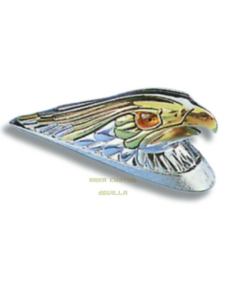 CABEZA AGUILA PARA GUARDABARROS CROMADA Y DORADA CON LUZ