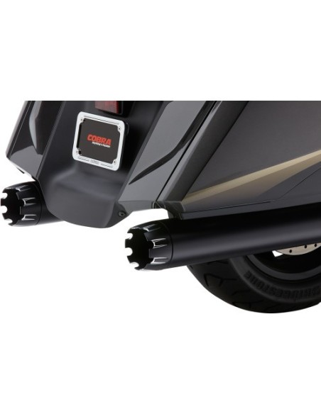 SILENCIADORES SLIP-ON 102 MM (4") DUAL CUT NEGRO PUNTA NEGRA HONDA F6B Y GL1800