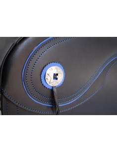 ALFORJAS RIGIDAS PIEL NAPOLEON BMW R18 HILO AZUL