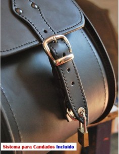 ALFORJAS RIGIDAS PIEL NAPOLEON BMW R18 HILO AZUL