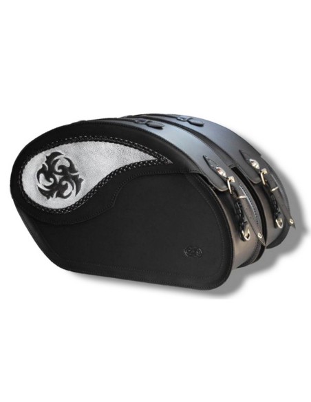 ALFORJAS RIGIDAS PIEL VENDETTA TRIBAL ASPAS BMW R18