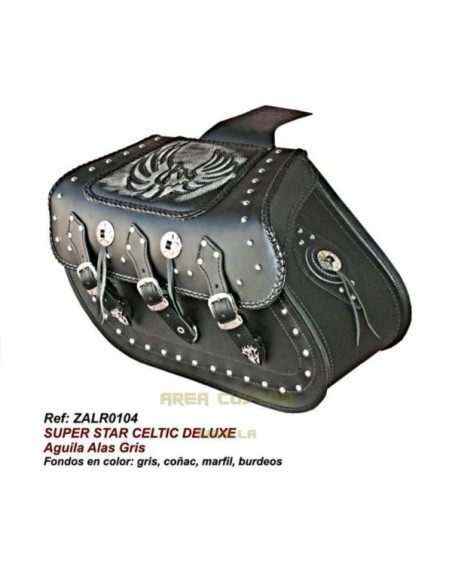 ALFORJAS SUPER-STAR RIGIDAS CELTIC DELUXE AGUILA ALAS GRIS