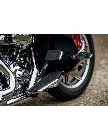 ESTRIBERAS HEX CROMADO - NEGRO SATINADO